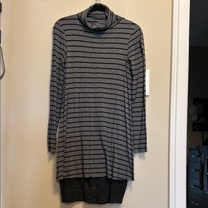 Bailey 44 Striped Gray Turtleneck Dress
